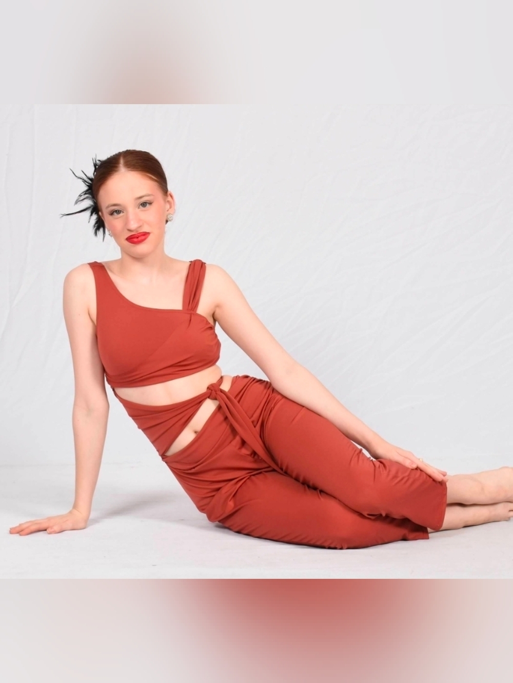 Weissman Dance One-Shoulder Jumpsuit Costume, size XSA